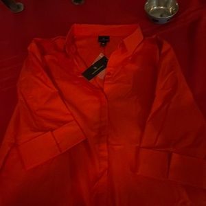 New with tags women’s extra large button down in bright orange red